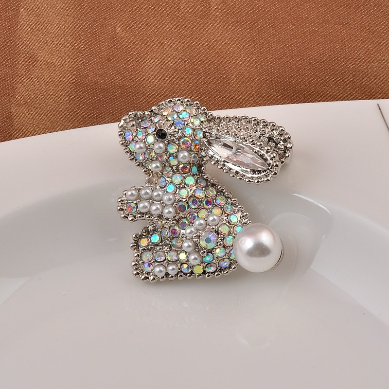 Vintage Rhinestone Trušu saktas jaukas dzīvnieku pērļu kristāla atloka piespraudes Modes rotaslietas nozīmīte 2023 Gada aksesuāri