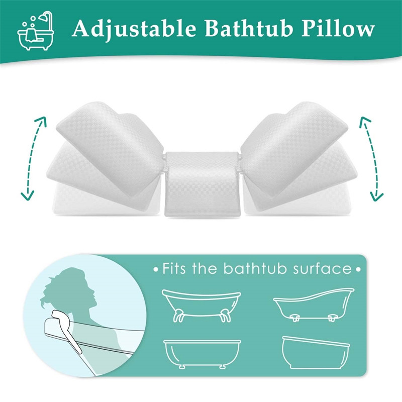 SPA jastuk za kupanje s 3 vakuumske čašice EVA sklopivi oslonac za vrat i leđa Naslon za glavu kada za kupanje Spa jastuk za kućnu kupaonicu