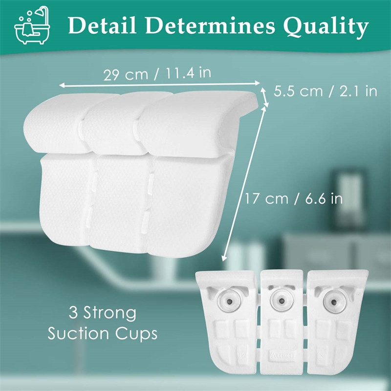 SPA jastuk za kupanje s 3 vakuumske čašice EVA sklopivi oslonac za vrat i leđa Naslon za glavu kada za kupanje Spa jastuk za kućnu kupaonicu