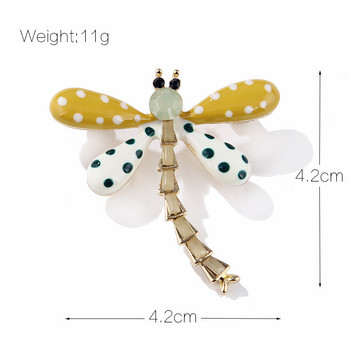 Χαριτωμένο έντομο Dragonfly καρφίτσα Κορεατική μόδας μεταλλικό κρύσταλλο σήμα γιακά Καρφίτσες σμάλτο κορσάζ Πολυτελή κοσμήματα καρφίτσες Δώρα