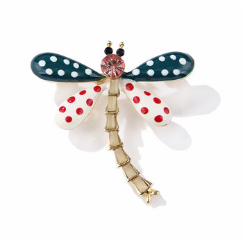 Χαριτωμένο έντομο Dragonfly καρφίτσα Κορεατική μόδας μεταλλικό κρύσταλλο σήμα γιακά Καρφίτσες σμάλτο κορσάζ Πολυτελή κοσμήματα καρφίτσες Δώρα