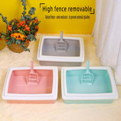 Nova otvorena pravokutna kutija za mačke kutija za pijesak za mačke Jednostavan nordijski stil mala lopata za pijesak za mačke potrepštine za mačke