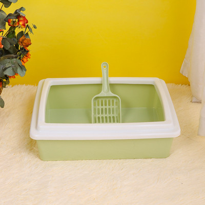 Nova otvorena pravokutna kutija za mačke kutija za pijesak za mačke Jednostavan nordijski stil mala lopata za pijesak za mačke potrepštine za mačke