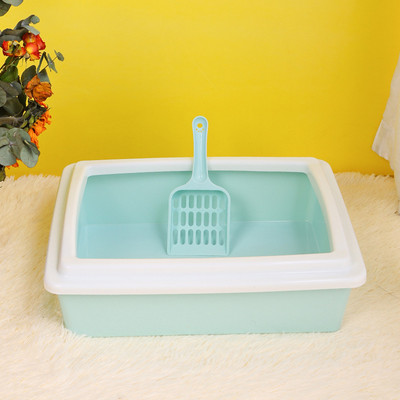 Nova otvorena pravokutna kutija za mačke kutija za pijesak za mačke Jednostavan nordijski stil mala lopata za pijesak za mačke potrepštine za mačke