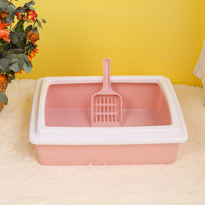 Nova otvorena pravokutna kutija za mačke kutija za pijesak za mačke Jednostavan nordijski stil mala lopata za pijesak za mačke potrepštine za mačke