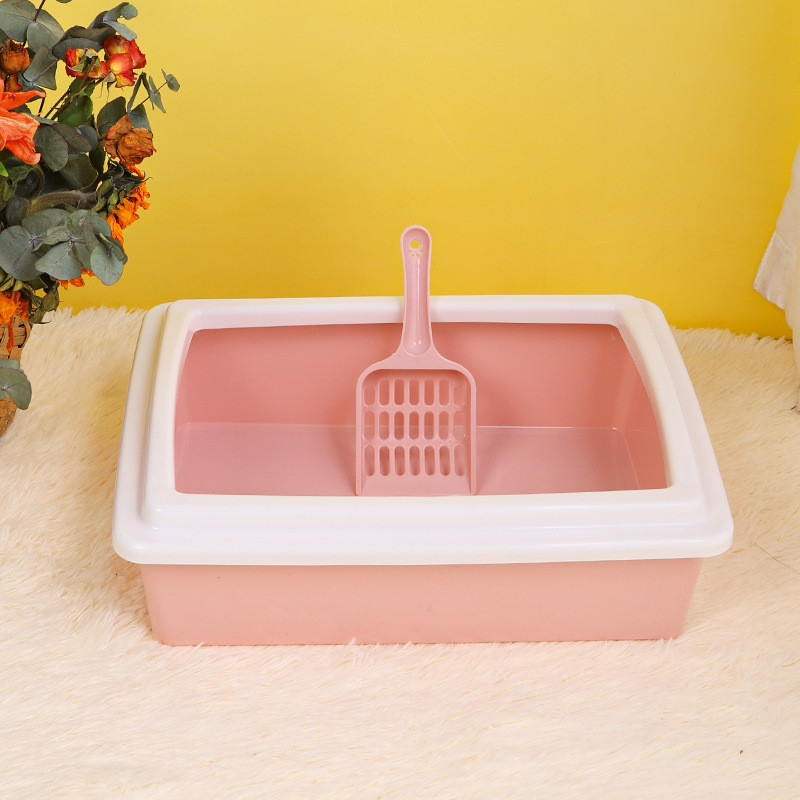 Nova otvorena pravokutna kutija za mačke kutija za pijesak za mačke Jednostavan nordijski stil mala lopata za pijesak za mačke potrepštine za mačke