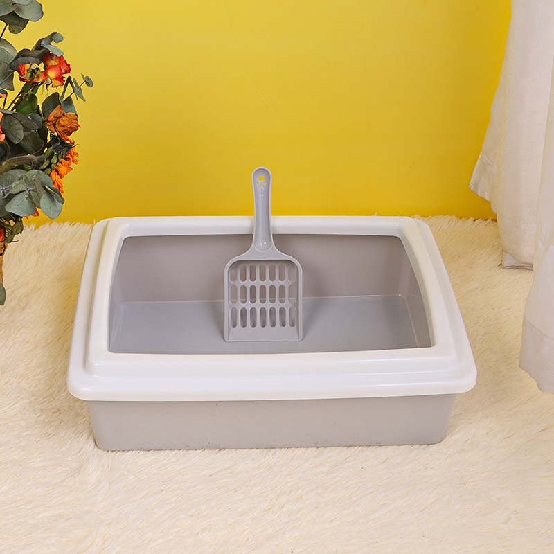 Nova otvorena pravokutna kutija za mačke kutija za pijesak za mačke Jednostavan nordijski stil mala lopata za pijesak za mačke potrepštine za mačke