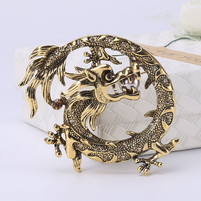 Nove vintage biserne zmajeve broševe igle metalne životinjske ogrlice rever igle i broševi značke nakit za žene muškarce dodaci