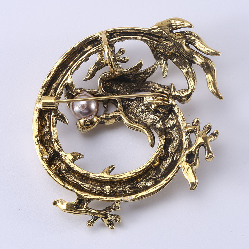 Nove vintage biserne zmajeve broševe igle metalne životinjske ogrlice rever igle i broševi značke nakit za žene muškarce dodaci