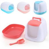 Pilnībā slēgta kaķu pakaišu kaste pret šļakatām mājdzīvnieku tualete kucēns kaķēns iekštelpās, tīrs baseins mājdzīvnieki gultas trauks plastmasas dezodorants kaķiem smilšu kaste