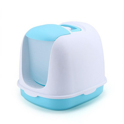 Pilnībā slēgta kaķu pakaišu kaste pret šļakatām mājdzīvnieku tualete kucēns kaķēns iekštelpās, tīrs baseins mājdzīvnieki gultas trauks plastmasas dezodorants kaķiem smilšu kaste