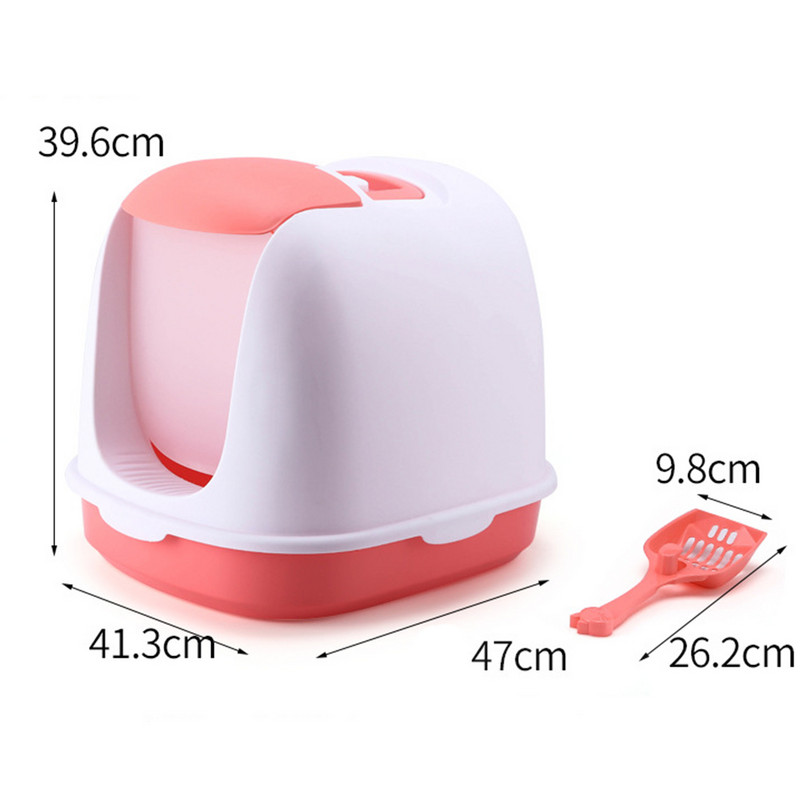 Pilnībā slēgta kaķu pakaišu kaste pret šļakatām mājdzīvnieku tualete kucēns kaķēns iekštelpās, tīrs baseins mājdzīvnieki gultas trauks plastmasas dezodorants kaķiem smilšu kaste