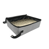 Kutija za mačji pijesak s poklopcem 600D Oxford tkanina i EVA noćna posuda Sklopiva nosač Vodootporni umivaonik Prijenosni WC za mačke za putovanja