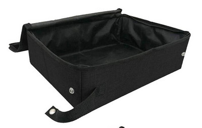 Kutija za mačji pijesak s poklopcem 600D Oxford tkanina i EVA noćna posuda Sklopiva nosač Vodootporni umivaonik Prijenosni WC za mačke za putovanja