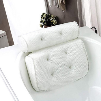 Дишаща 3D мрежеста спа възглавница за баня с вендузи Поддръжка на врата и гърба Спа възглавница Мат Домашна възглавница за гореща вана Консумативи за баня