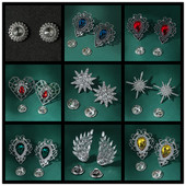 Jaunas vintage Crystal Star atloka piespraudes saktas sievietēm vīriešiem zirnekļa spārni nozīmīte modes rotaslietas uzvalks mētelis apkakles piespraudes