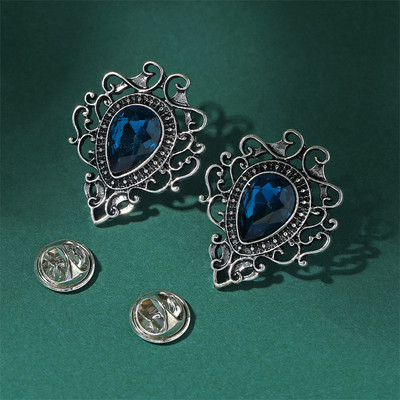 Jaunas vintage Crystal Star atloka piespraudes saktas sievietēm vīriešiem zirnekļa spārni nozīmīte modes rotaslietas uzvalks mētelis apkakles piespraudes