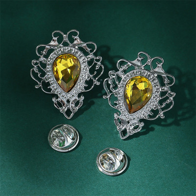 Jaunas vintage Crystal Star atloka piespraudes saktas sievietēm vīriešiem zirnekļa spārni nozīmīte modes rotaslietas uzvalks mētelis apkakles piespraudes