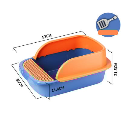 Poluzatvoreni WC za mačke Preklopna noćna posuda Kutija za mačji pijesak protiv prskanja Pladanj sa žlicom Čista kućica za mačiće Plastični pribor za mačke