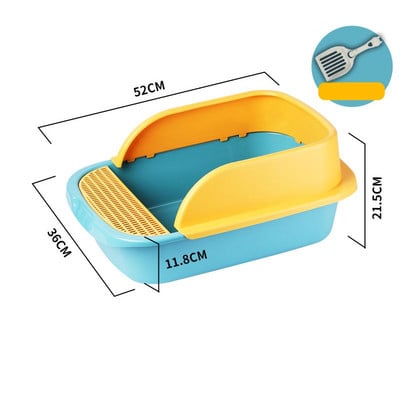 Poluzatvoreni WC za mačke Preklopna noćna posuda Kutija za mačji pijesak protiv prskanja Pladanj sa žlicom Čista kućica za mačiće Plastični pribor za mačke