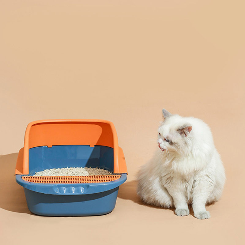 Poluzatvoreni WC za mačke Preklopna noćna posuda Kutija za mačji pijesak protiv prskanja Pladanj sa žlicom Čista kućica za mačiće Plastični pribor za mačke