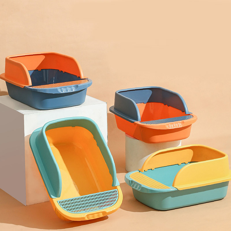 Poluzatvoreni WC za mačke Preklopna noćna posuda Kutija za mačji pijesak protiv prskanja Pladanj sa žlicom Čista kućica za mačiće Plastični pribor za mačke