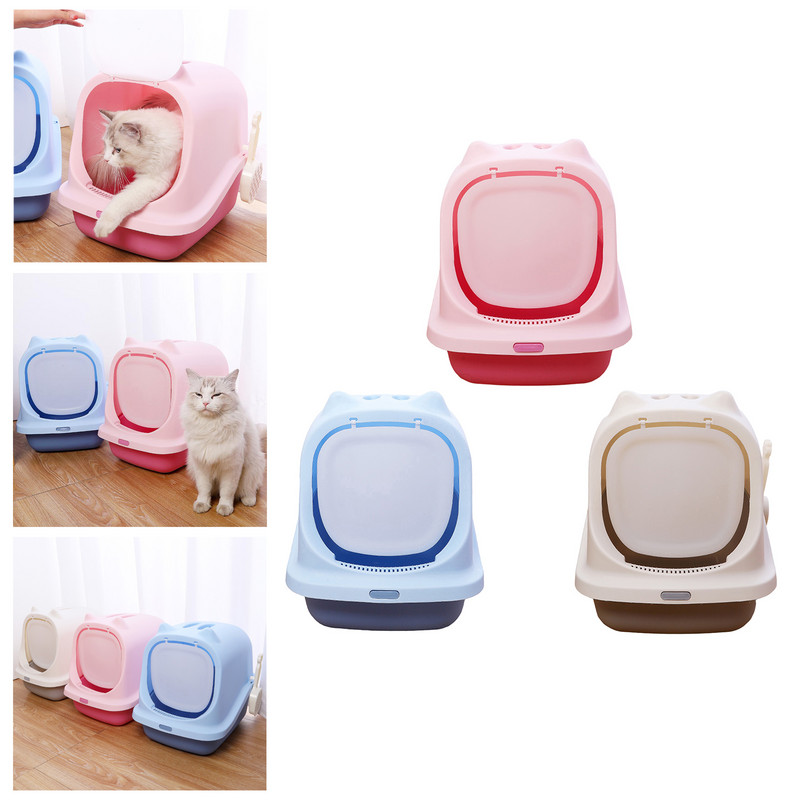 Prijenosna zatvorena kutija za mačji pijesak Zaštita od prskanja Lako čišćenje Kućica za kućne ljubimce Noćna posuda WC umivaonik s kućištem za lopatu Skriveno