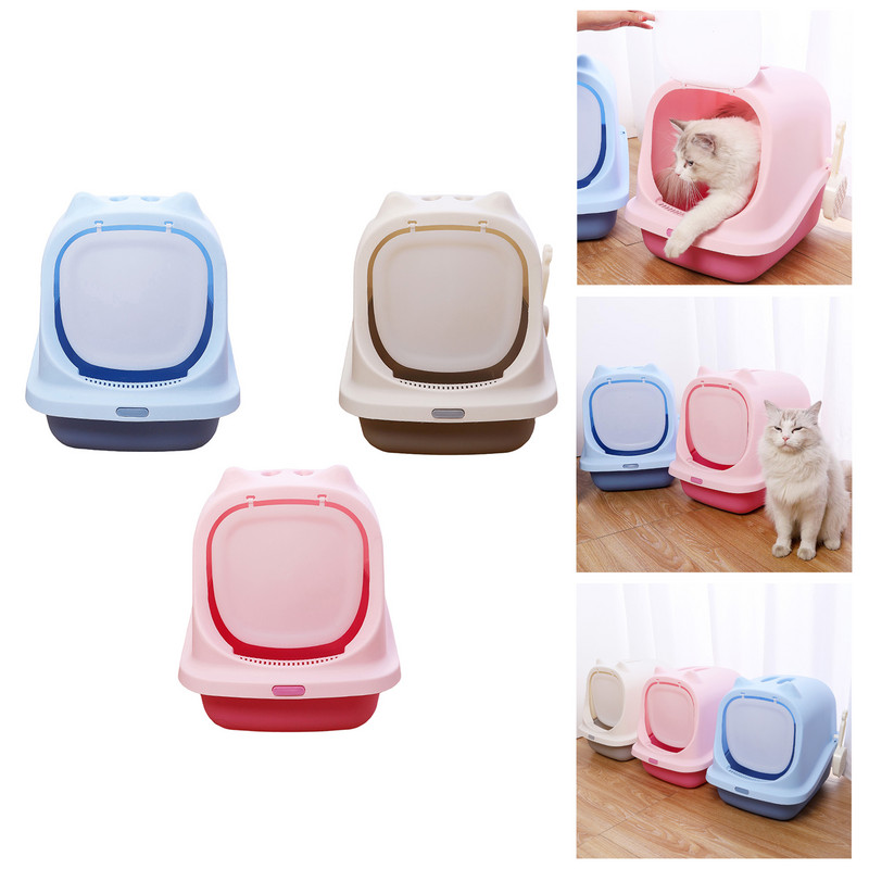 Prijenosna zatvorena kutija za mačji pijesak Zaštita od prskanja Lako čišćenje Kućica za kućne ljubimce Noćna posuda WC umivaonik s kućištem za lopatu Skriveno