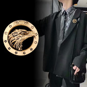 Vintage Animal Eagle piespraude Metāla Zvaigznes nozīmīte Atloks Piespraudes un Piespraudes vīriešiem Uzvalks Mētelis Korsāža Rotaslietas Aksesuāri Dāvanas