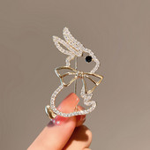 Visokokvalitetni zečevi broševi za žene, kristalne mašne, značke, igle za revere, modni dodaci za nakit sa životinjama, veleprodaja