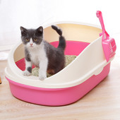 Kutija s pijeskom za mačke protiv prskanja Ladica za mačke za kućne ljubimce s lopaticom Plastična kutija za pijesak Kutija za pijesak WC Lako se čisti Toaleta za kućne ljubimce Poluzatvorena