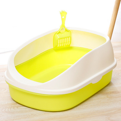 Kutija s pijeskom za mačke protiv prskanja Ladica za mačke za kućne ljubimce s lopaticom Plastična kutija za pijesak Kutija za pijesak WC Lako se čisti Toaleta za kućne ljubimce Poluzatvorena