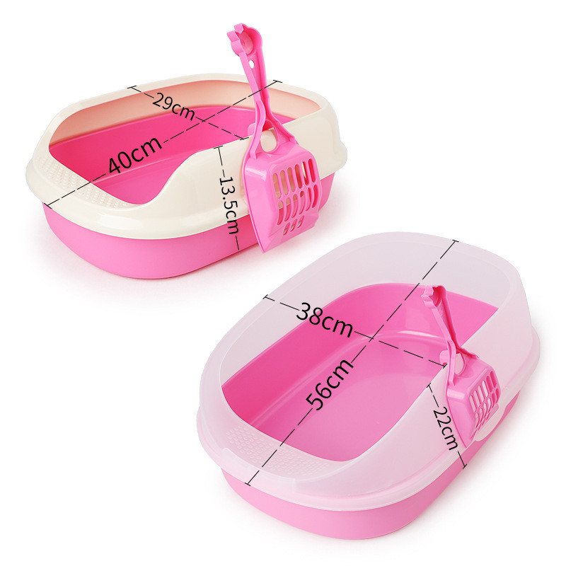 Kutija s pijeskom za mačke protiv prskanja Ladica za mačke za kućne ljubimce s lopaticom Plastična kutija za pijesak Kutija za pijesak WC Lako se čisti Toaleta za kućne ljubimce Poluzatvorena