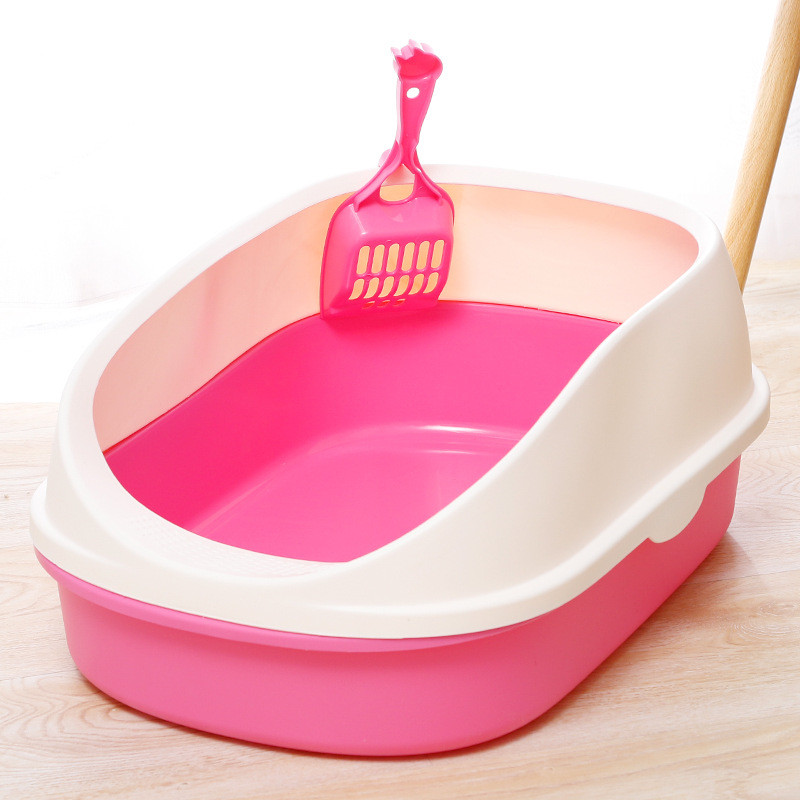 Kutija s pijeskom za mačke protiv prskanja Ladica za mačke za kućne ljubimce s lopaticom Plastična kutija za pijesak Kutija za pijesak WC Lako se čisti Toaleta za kućne ljubimce Poluzatvorena