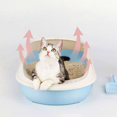 Lolojumdzīvnieku tualetes gultas trauks pret šļakatām kaķiem pakaišu kastes suņu paplāte ar liekšķeri Kitten Dog Clean tualete Mājas plastmasas kaste Mājdzīvnieku piederumi