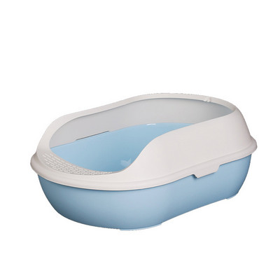 Lolojumdzīvnieku tualetes gultas trauks pret šļakatām kaķiem pakaišu kastes suņu paplāte ar liekšķeri Kitten Dog Clean tualete Mājas plastmasas kaste Mājdzīvnieku piederumi