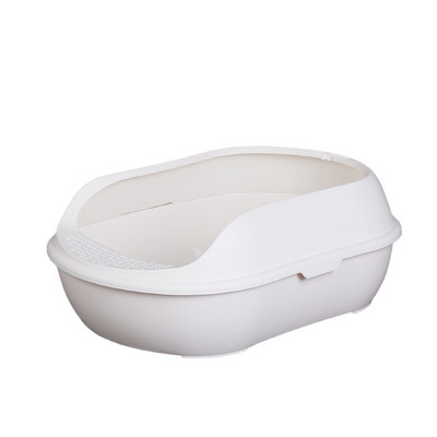 Lolojumdzīvnieku tualetes gultas trauks pret šļakatām kaķiem pakaišu kastes suņu paplāte ar liekšķeri Kitten Dog Clean tualete Mājas plastmasas kaste Mājdzīvnieku piederumi