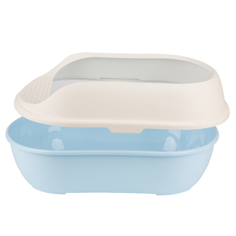 Lolojumdzīvnieku tualetes gultas trauks pret šļakatām kaķiem pakaišu kastes suņu paplāte ar liekšķeri Kitten Dog Clean tualete Mājas plastmasas kaste Mājdzīvnieku piederumi