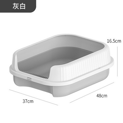 Lielas ietilpības mājdzīvnieku kaķu pakaišu kaste daļēji slēgta plastmasas smilšu kaste kaķu tualetes šļakatām necaurlaidīgi kaķu paplātes tīrīšanas piederumi