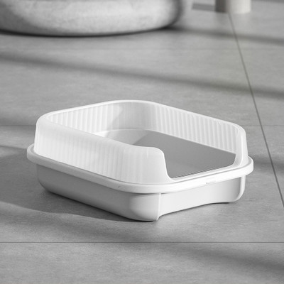 Lielas ietilpības mājdzīvnieku kaķu pakaišu kaste daļēji slēgta plastmasas smilšu kaste kaķu tualetes šļakatām necaurlaidīgi kaķu paplātes tīrīšanas piederumi