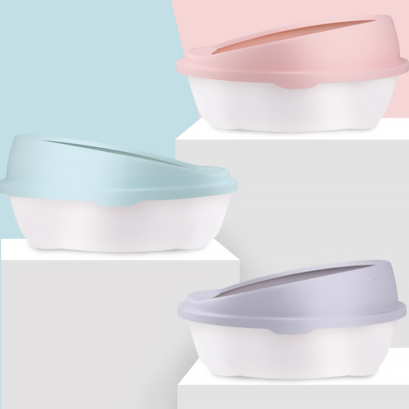 Daļēji slēgta pakaišu smilšu kastes liekšķere pret šļakatām pārnēsājama plastmasas liela dezodorants smilšu kaste kaķu pašattīrīšanās mājdzīvnieku tualete mājsaimniecība