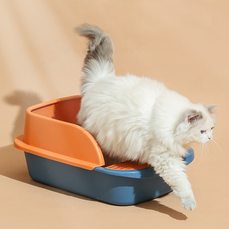 2022. gada kaķu pakaišu kaste, paaugstināma daļēji atvērta tualete mājdzīvnieku tīrai smilšu kastei ar bezmaksas lāpstu. Kaķu elpojošs kaķu mājas kaķu piegādātājs