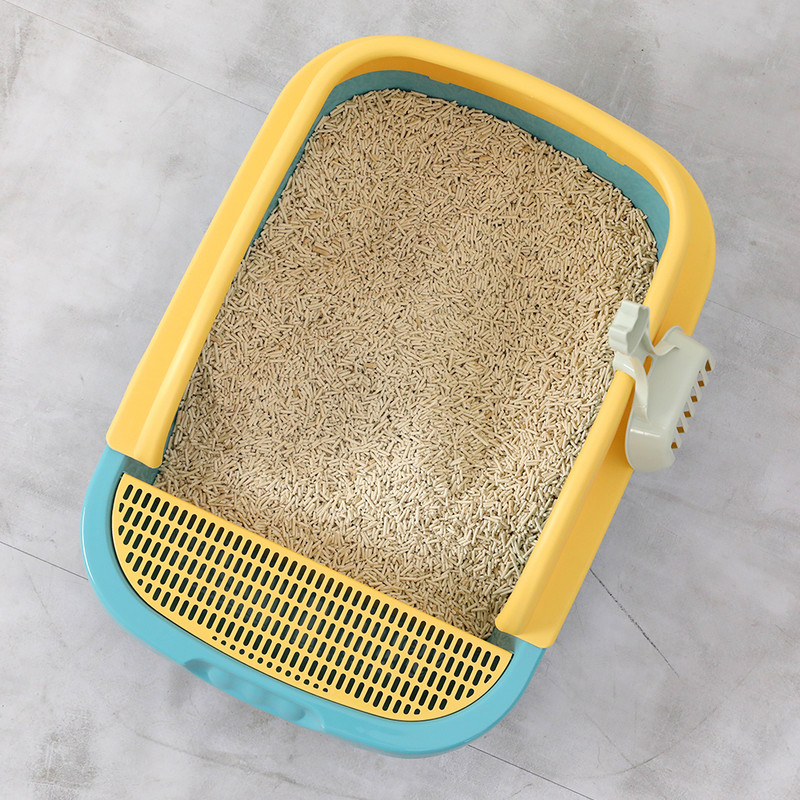 2022. gada kaķu pakaišu kaste, paaugstināma daļēji atvērta tualete mājdzīvnieku tīrai smilšu kastei ar bezmaksas lāpstu. Kaķu elpojošs kaķu mājas kaķu piegādātājs