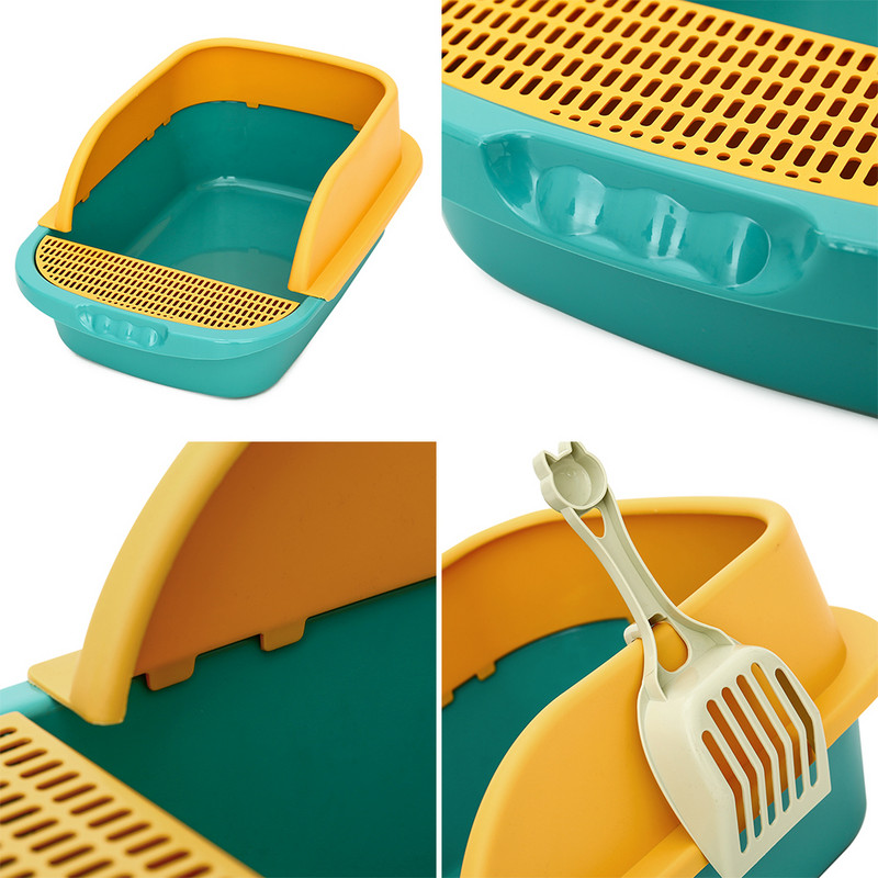 2022. gada kaķu pakaišu kaste, paaugstināma daļēji atvērta tualete mājdzīvnieku tīrai smilšu kastei ar bezmaksas lāpstu. Kaķu elpojošs kaķu mājas kaķu piegādātājs