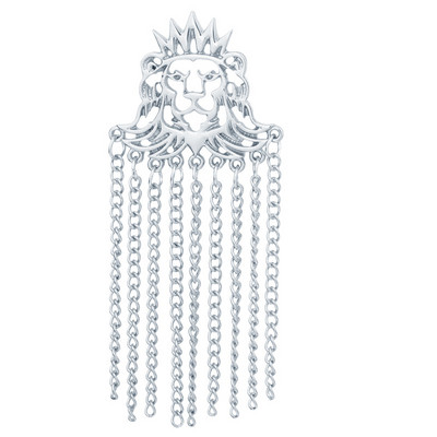 Novi metalni lav broš s resicama, lanac, značka, kruna, igle za revere, životinje, starinski nakit, broševi za žene, muškarce, dodaci