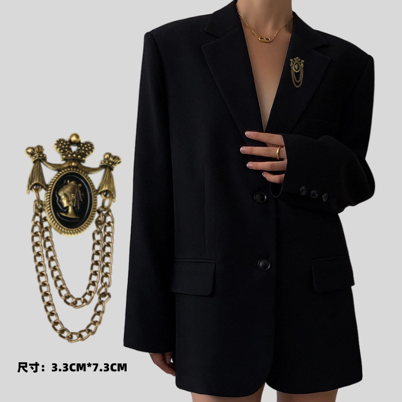 Vintage pušķu ķēde atloka piespraudes Piespraudes Skaistums Galvas kronis Žetons Uzvalks Apkakle Modes Rotaslietas Piespraudes sievietēm Vīriešu Aksesuāri