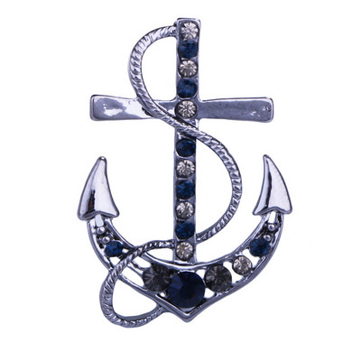 Europska moda Zlatna boja Kristalno sidro Broš Modni kormilo broda Igle za ovratnik Nakit Igla za ovratnik košulje Broš za muškarce Pokloni