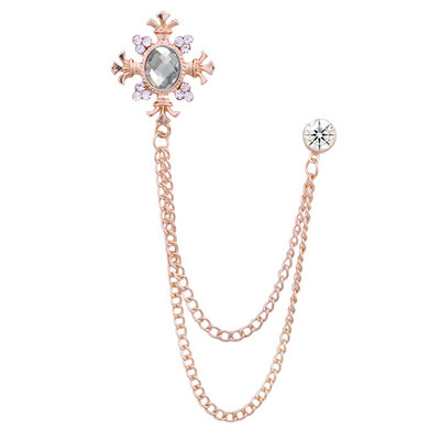 Korejas modes kristāla krusta pušķu ķēdes saktas sievietēm vīriešu uzvalku kreklu apkakles piespraudes un piespraudes Grezns rotaslietu aksesuāri