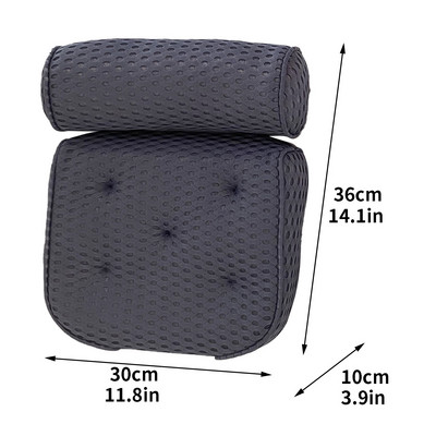 Jastuk za SPA kadu s vakuumskim čašicama za podršku za vrat i leđa Jastuk za naslon za glavu zadebljan za kućnu hidromasažnu kadu Kupaonski jastuk Dodaci