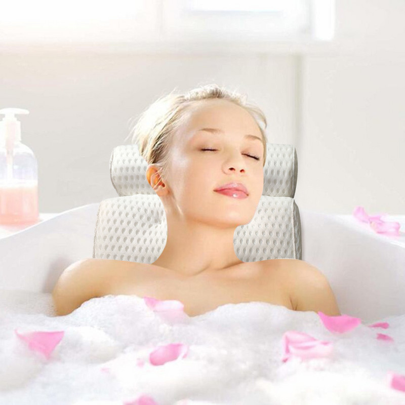 Jastuk za SPA kadu s vakuumskim čašicama za podršku za vrat i leđa Jastuk za naslon za glavu zadebljan za kućnu hidromasažnu kadu Kupaonski jastuk Dodaci